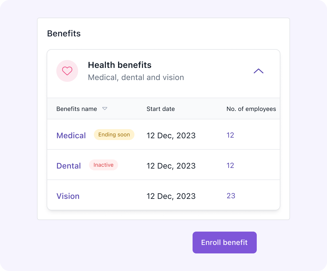 Health benefits that auto-<br class="d-none d-lg-block">adjust in your payroll system