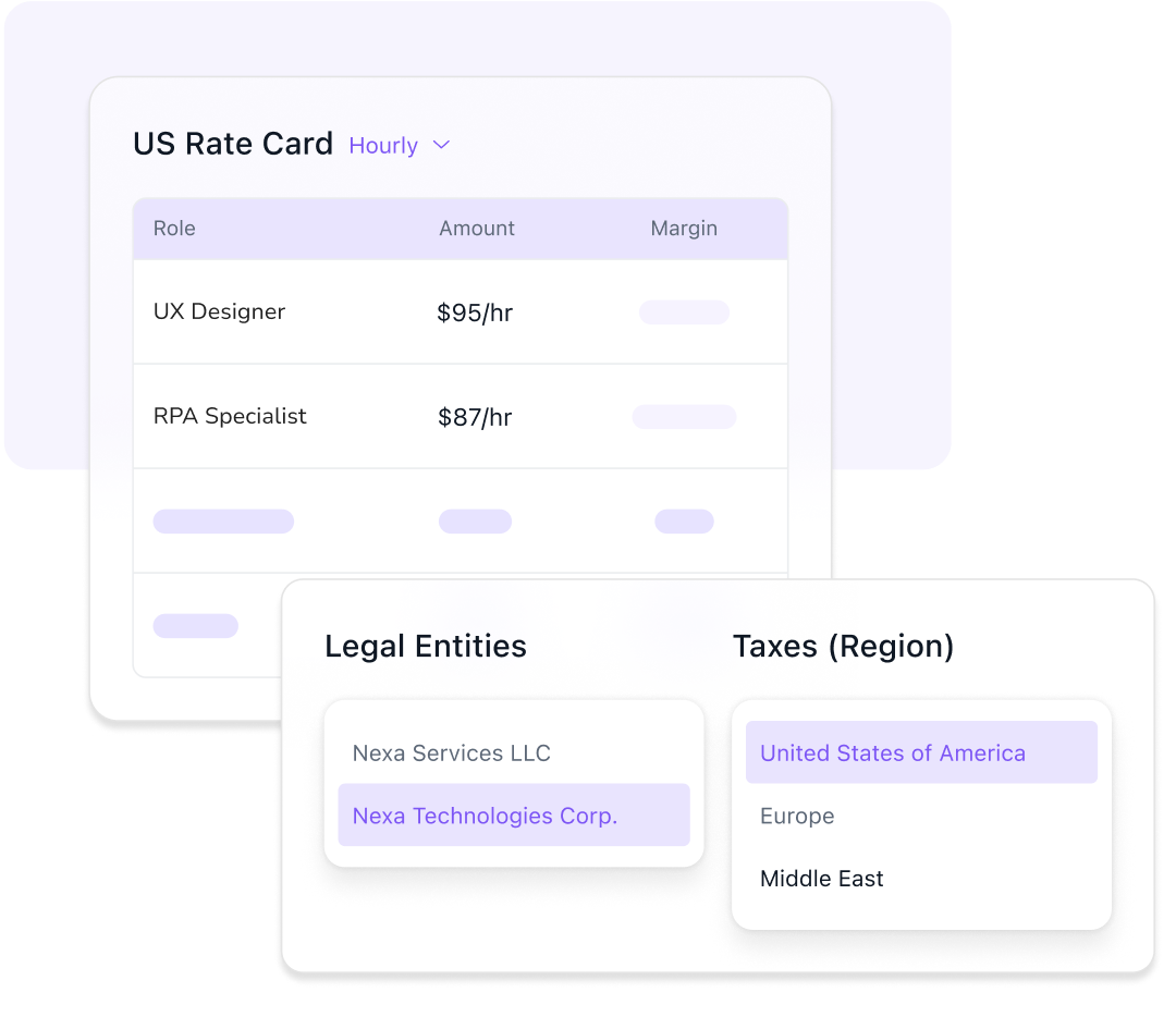 Flexible, multi-currency rate cards made simple